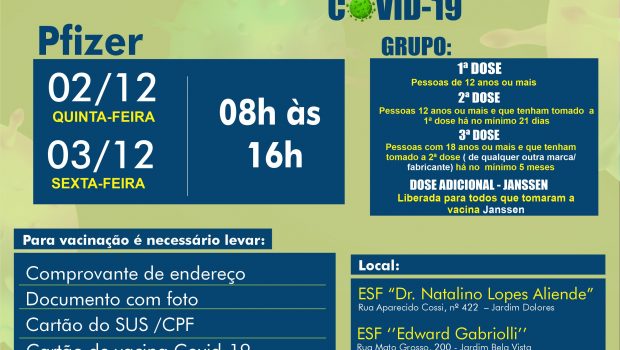 VACINAÇÃO 1ª,2ª ,3ª E DOSE ADICIONAL DA PFIZER
