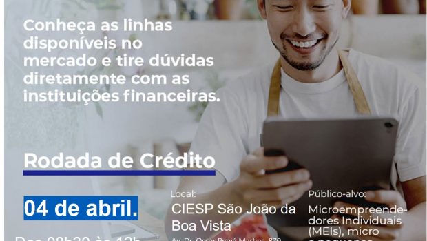 RODADA DE CRÉDITO PROMOVIDA PELO SEBRAE IRÁ ACONTECER DIA 04