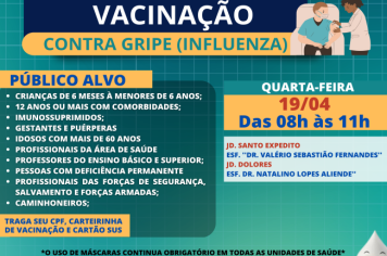 VACINAÇÃO CONTRA GRIPE (INFLUENZA) 19.04.2023
