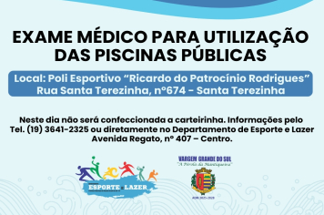 EXAME MÉDICO PARA UTILIZAÇÃO DAS PISCINAS PÚBLICAS
