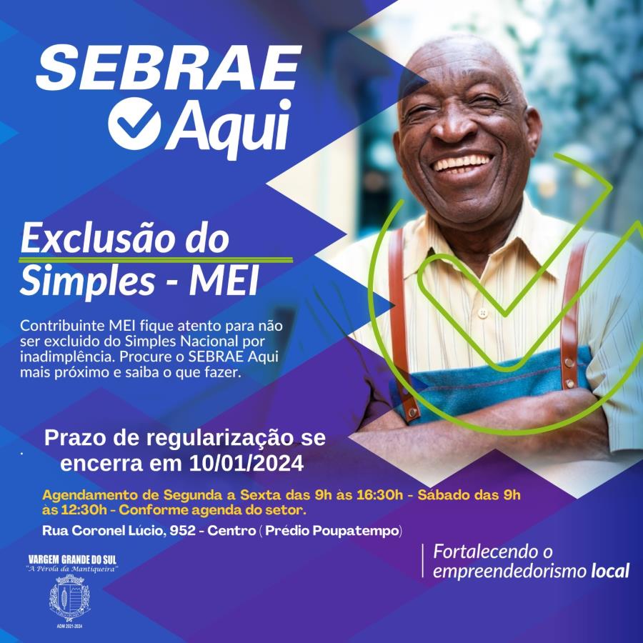 REGULARIZAÇÃO DO MEI JUNTO AO SEBRAE AQUI