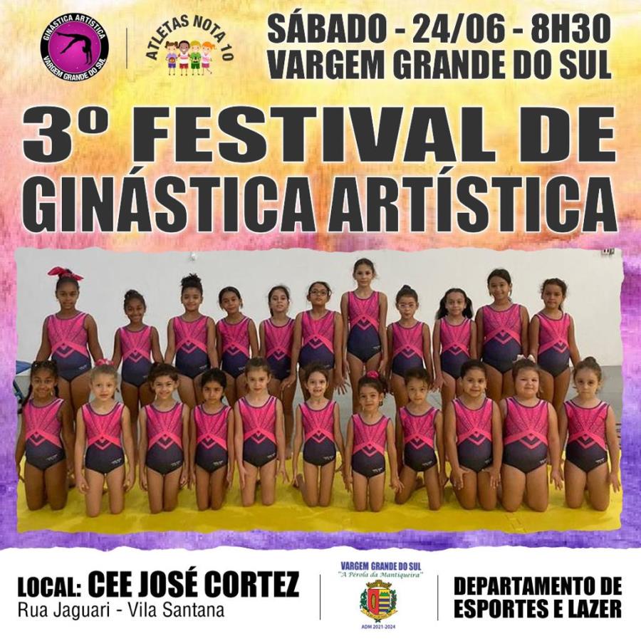 3º FESTIVAL DE GINÁSTICA ARTÍSTICA SERÁ REALIZADO NO PRÓXIMO SÁBADO (24)
