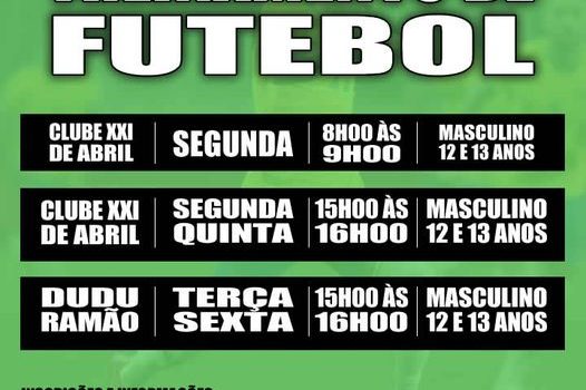 COMEÇARAM OS TREINAMENTOS DE FUTEBOL DA ESCOLINHA DE ESPORTES Sub-13