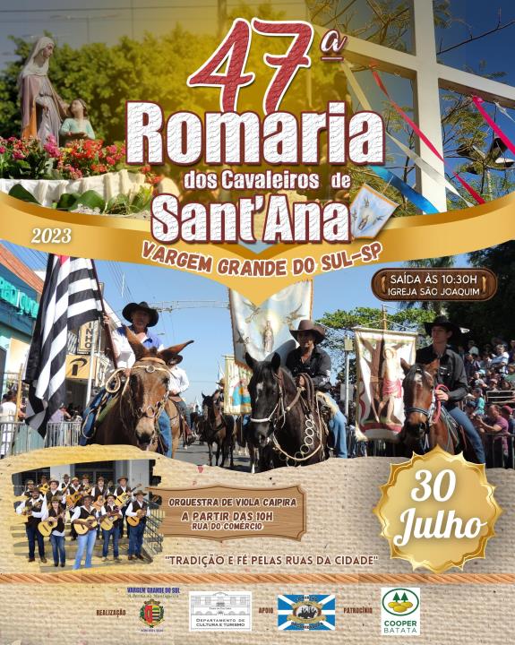 47ª ROMARIA DOS CAVALEIROS DE SANT’ANA SERÁ NO DIA 30 DE JULHO