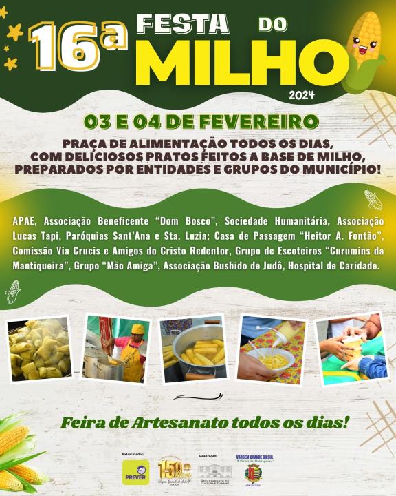 DELICIOSOS PRATOS ESTÃO SENDO PREPARADOS PARA A 16ª FESTA DO MILHO