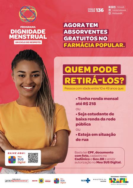 PROGRAMA DIGNIDADE MENSTRUAL GARANTE ACESSO GRATUITO A PRODUTOS DE HIGIENE