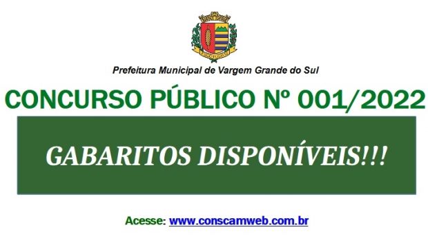 OS GABARITOS DO CONCURSO PÚBLICO Nº 001/2022 JÁ ESTÃO DISPONÍVEIS