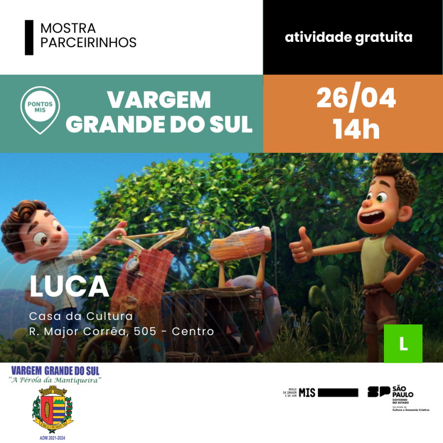 SESSÃO CINEMA PONTO MIS COM FILME “LUCA”