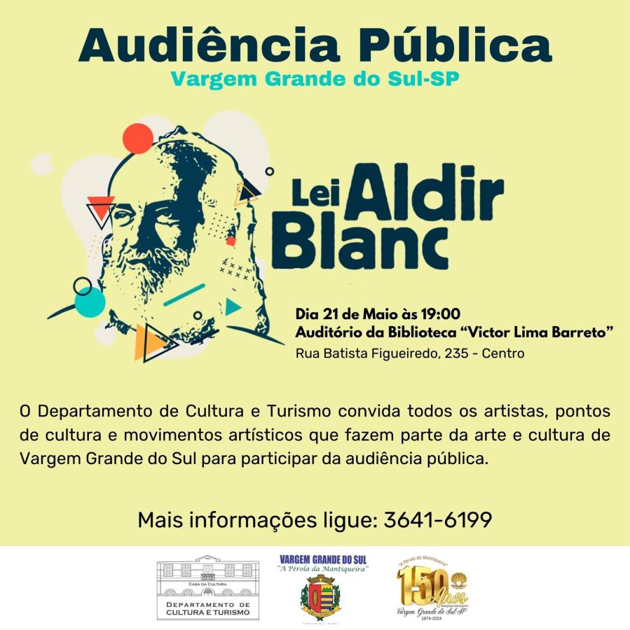DEPARTAMENTO DE CULTURA E TURISMO REALIZA AUDIÊNCIA PÚBLICA DA LEI ALDIR BLANC