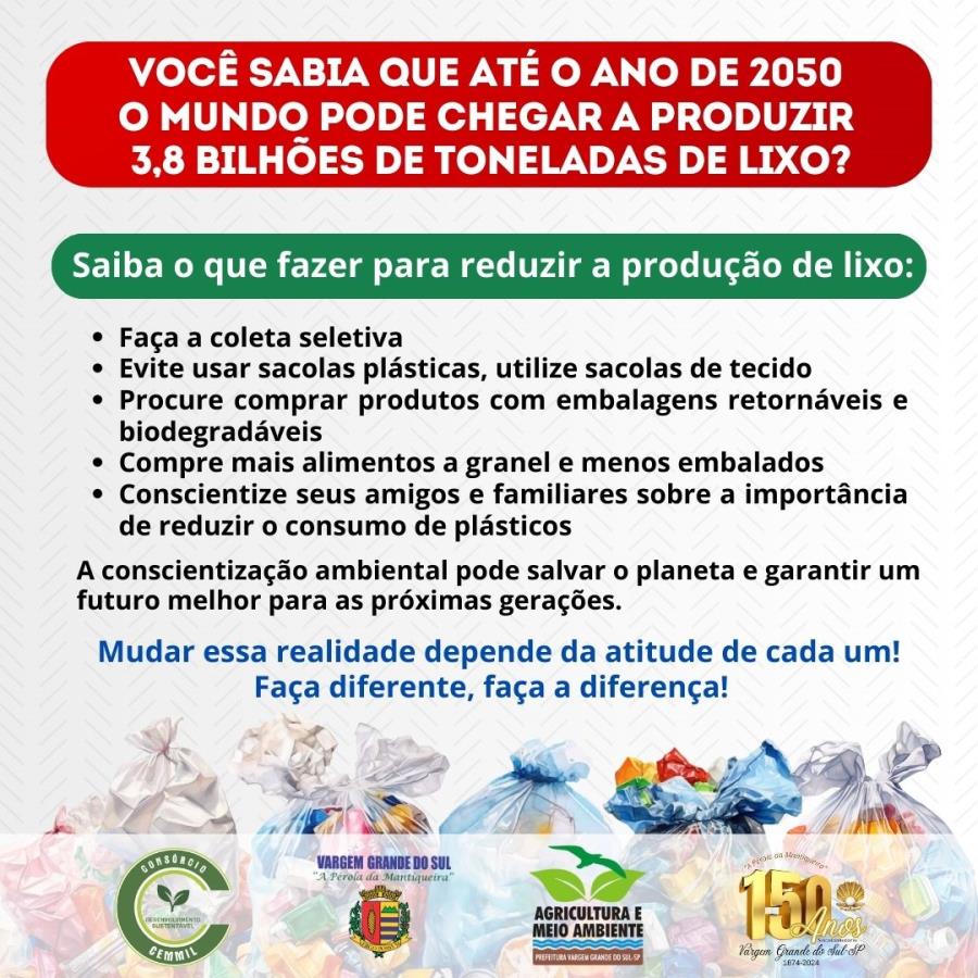 ATÉ O ANO DE 2050 A PRODUÇÃO DE LIXO PODE CHEGAR ATÉ 3,8 BILHÕES DE TONELADAS