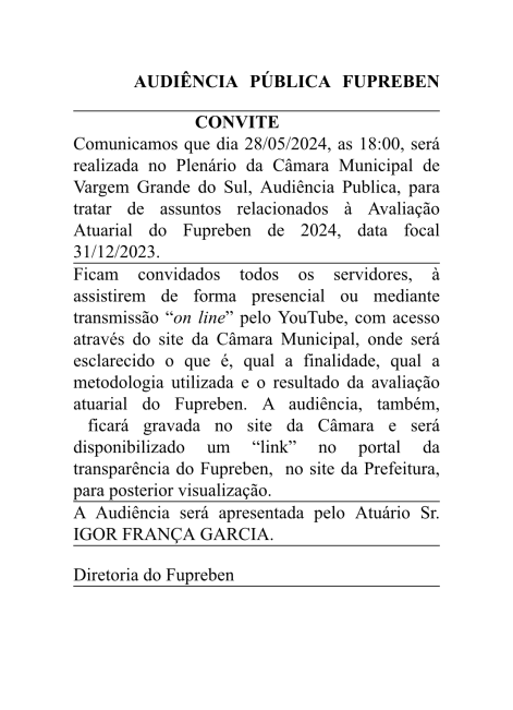 AUDIÊNCIA PÚBLICA FUPREBEN - 28 DE MAIO DE 2024