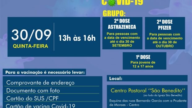 VACINAÇÃO DE 1ª e 2ª DOSE contra a COVID-19