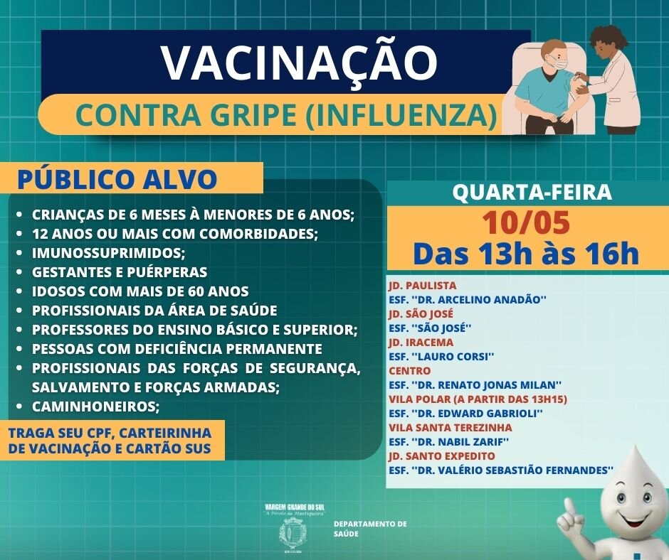 VACINAÇÃO GRIPE (INFLUENZA) - 10.05.2023