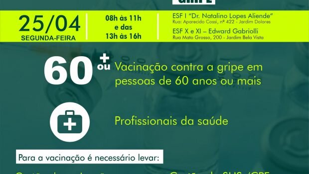 VACINAÇÃO CONTRA GRIPE E COVID-19!