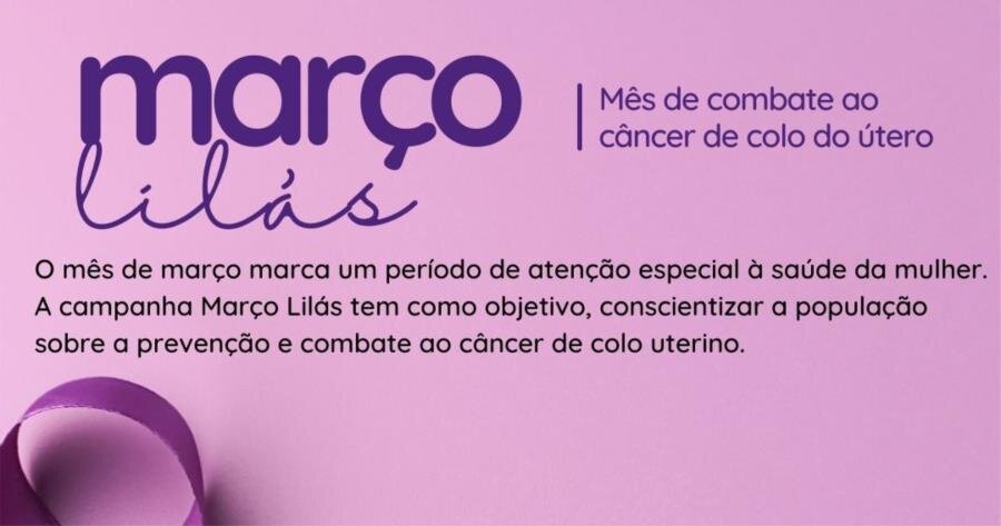 DEPARTAMENTO DE SAÚDE IRÁ REALIZAR A CAMPANHA MARÇO LILÁS