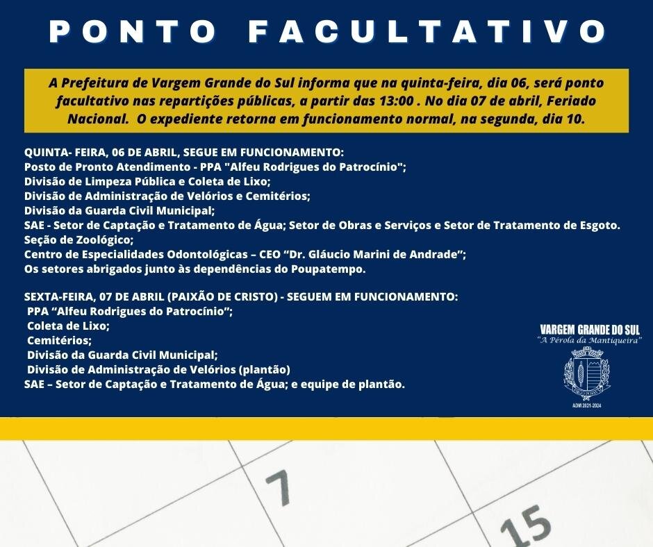 PONTO FACULTATIVO