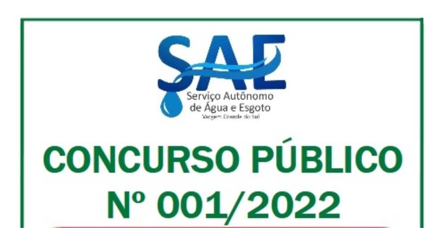 FOI PUBLICADO O NOVO CRONOGRAMA DO CONCURSO PÚBLICO Nº 001/2022 DO SAE