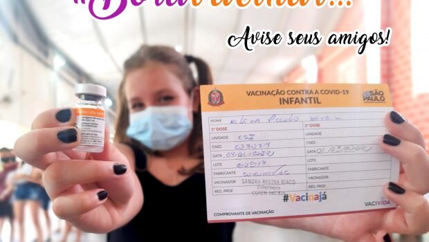SAÚDE REALIZOU VACINAÇÃO CONTRA COVID-19 EM CRIANÇAS DE 07 A 11 ANOS