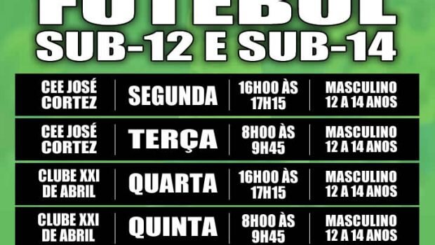 COMEÇARAM OS TREINAMENTOS DE FUTEBOL DA ESCOLINHA DE ESPORTES