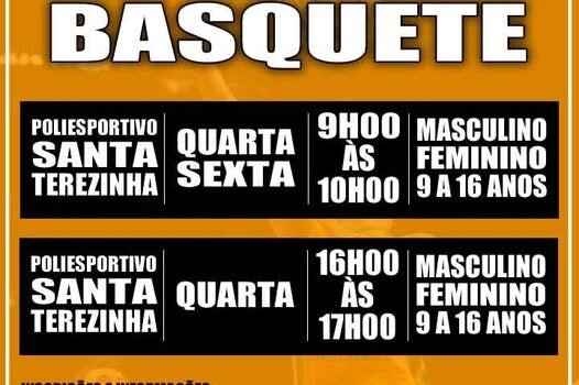 INICIADAS AS AULAS DE BASQUETEBOL NO POLIESPORTIVO DA SANTA TEREZINHA