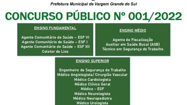 A LISTA DE INSCRITOS NO CONCURSO PÚBLICO Nº 001/2022 FOI DIVULGADA