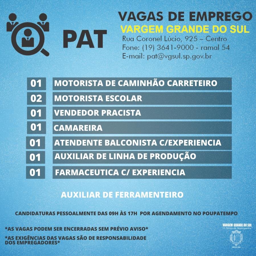 VAGAS NO PAT