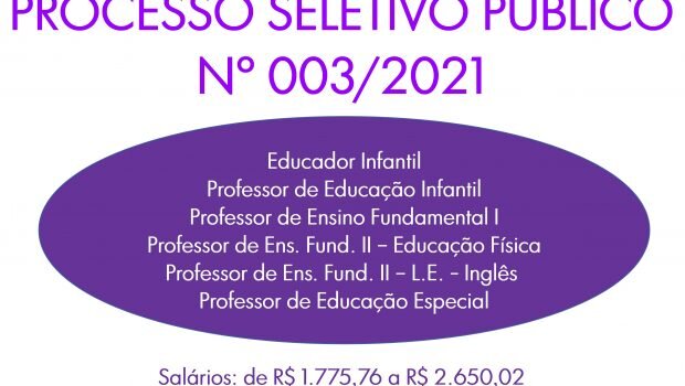 A PREFEITURA PUBLICOU EDITAL DE PROCESSO SELETIVO PÚBLICO PARA DIVERSOS EMPREGOS
