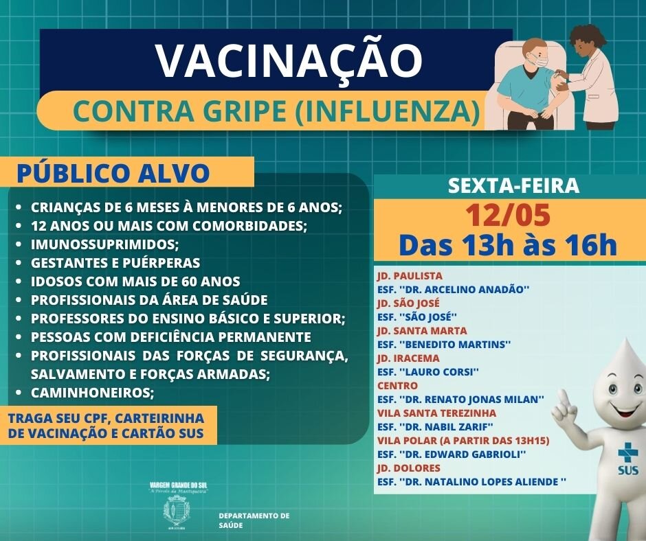 VACINAÇÃO GRIPE (INFLUENZA) - 12.05.2023