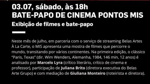 PROJETO BATE-PAPO DE CINEMA PONTOS MIS
