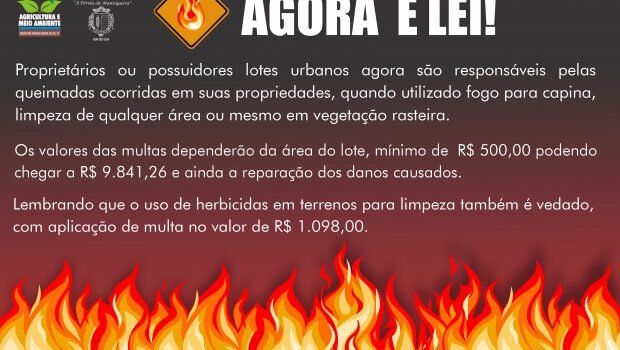 QUEIMADA URBANA É CRIME