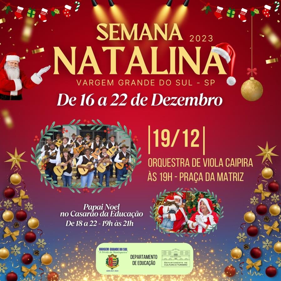 HOJE (19) TEM ORQUESTRA DE VIOLA CAIPIRA NA SEMANA NATALINA