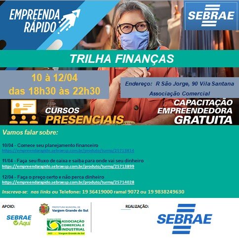 INSCRIÇÕES ABERTAS PARA CAPACITAÇÃO EMPREENDEDORA GRATUITA - TRILHA FINANÇAS