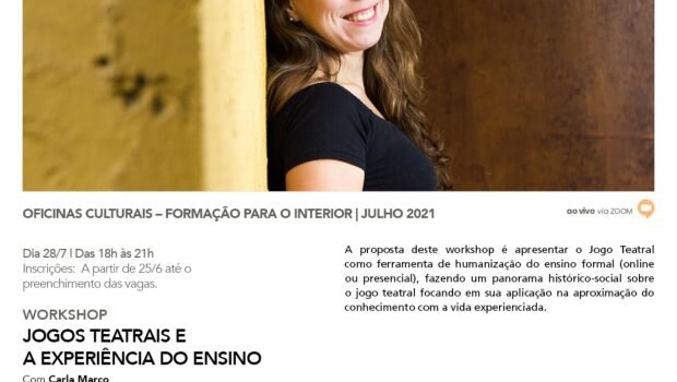 INSCRIÇÕES ABERTAS PARA WORKSHOP – JOGOS TEATRAIS E A EXPERIÊNCIA DO ENSINO