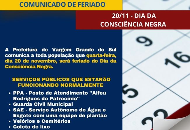 COMUNICADO FERIADO