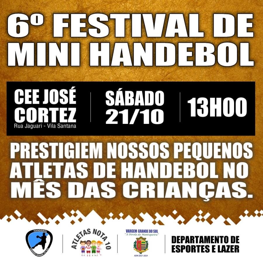 ATLETAS NOTA 10 REALIZA 6º FESTIVAL DE MINI-HANDEBOL