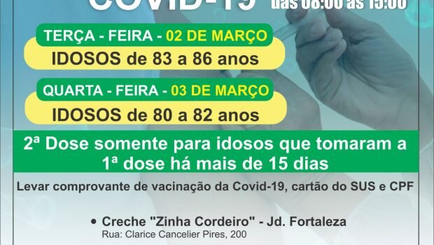 VACINAÇÃO DA 2ª DOSE CORONAVAC EM IDOSOS