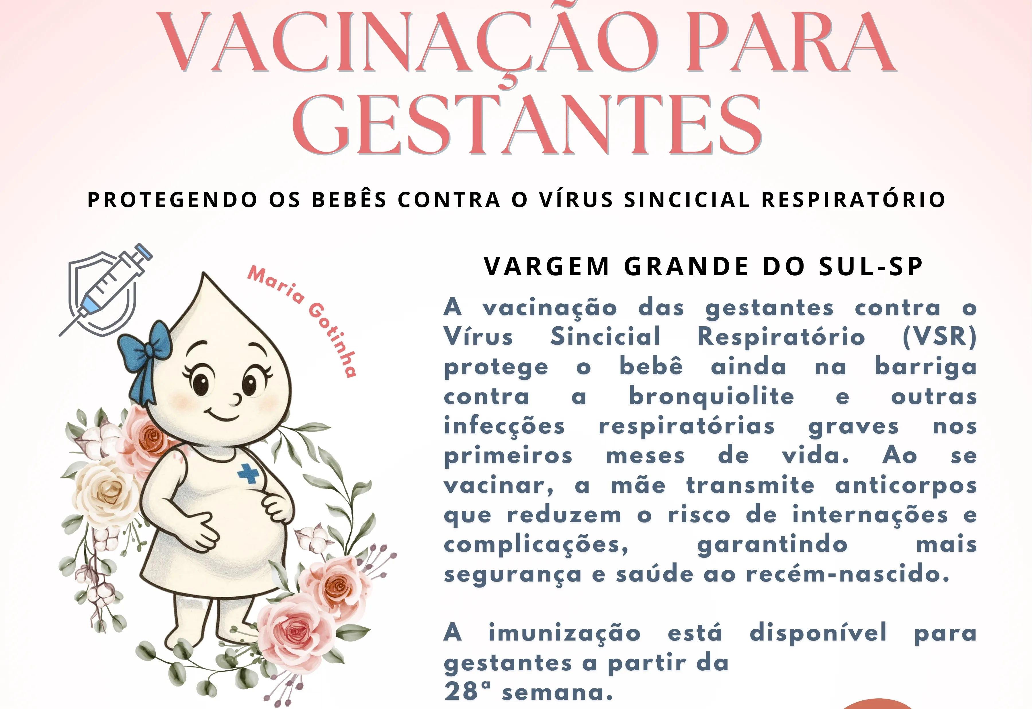 VARGEM GRANDE DO SUL INICIA VACINAÇÃO EM GESTANTES
