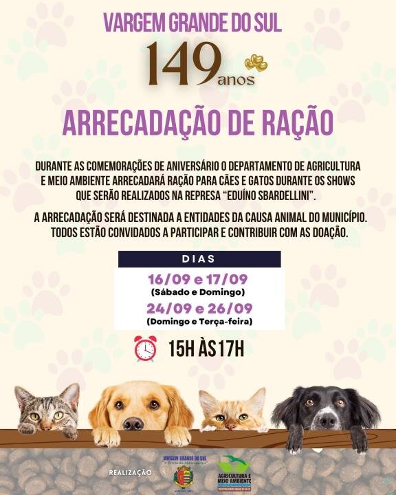 CAMPANHA PARA ARRECADAÇÃO DE RAÇÃO ANIMAL
