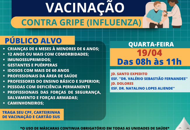 VACINAÇÃO CONTRA GRIPE (INFLUENZA) 19.04.2023