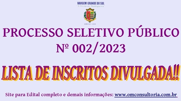 A LISTA DE INSCRITOS NO PROCESSO SELETIVO DO MAGISTÉRIO FOI DIVULGADA