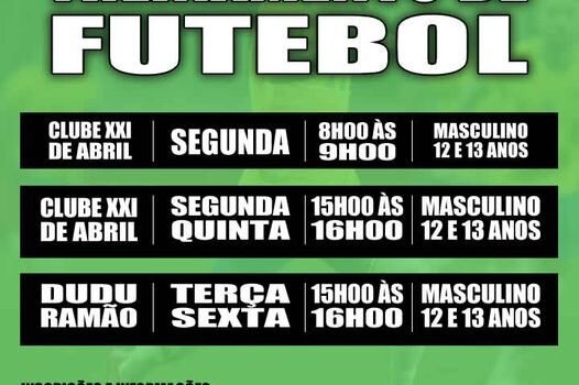 COMEÇARAM OS TREINAMENTOS DE FUTEBOL DA ESCOLINHA DE ESPORTES Sub-13