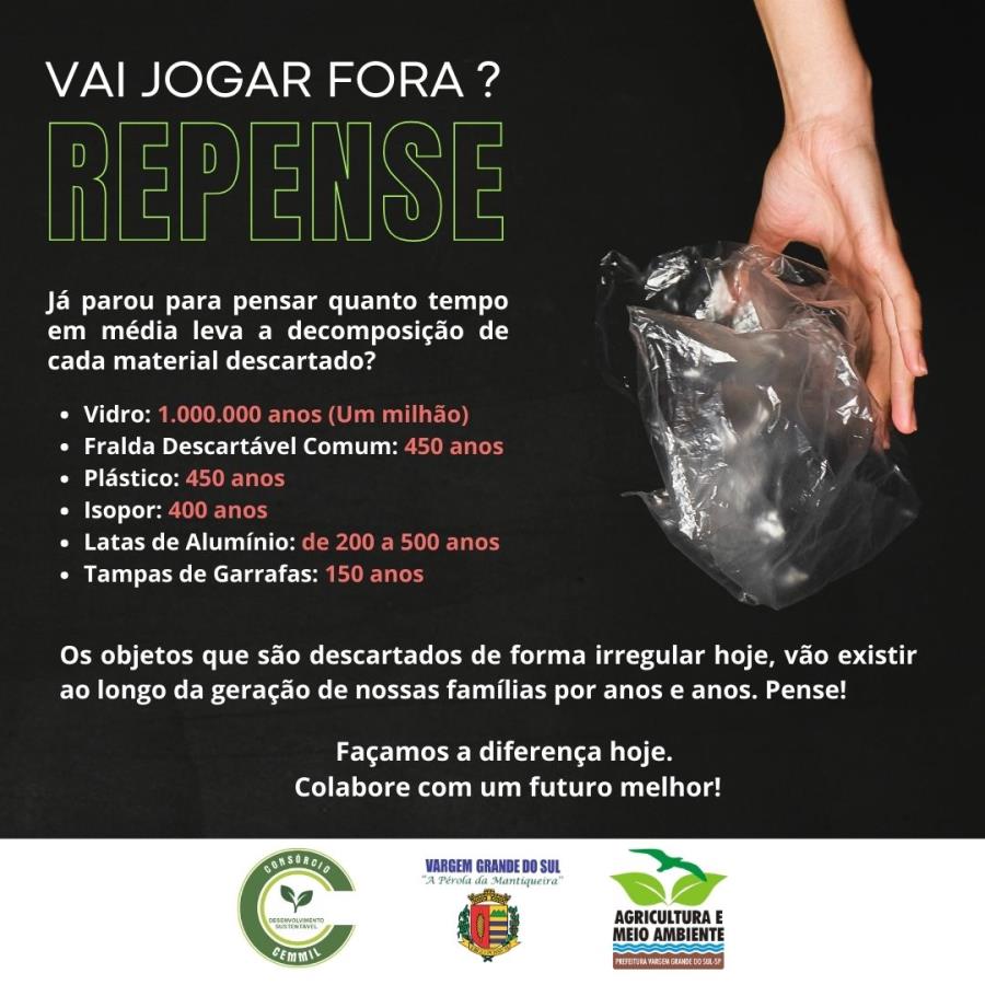 QUANTO TEMPO LEVA A DECOMPOSIÇÃO DE CADA MATERIAL?